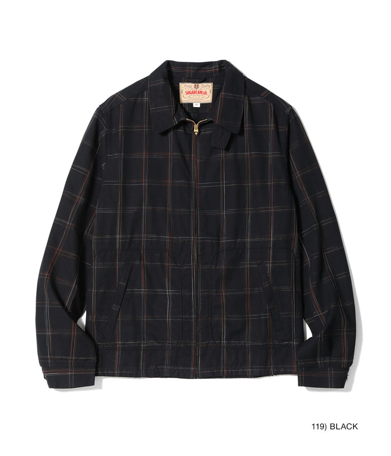 SC15842 / SUGAR CANE RAYON COTTON GABARDINE CHECK SPORTS JACKET