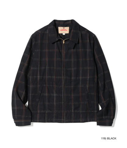 SC15842 / SUGAR CANE RAYON COTTON GABARDINE CHECK SPORTS JACKET