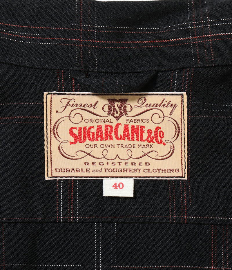 SC15842 / SUGAR CANE RAYON COTTON GABARDINE CHECK SPORTS JACKET