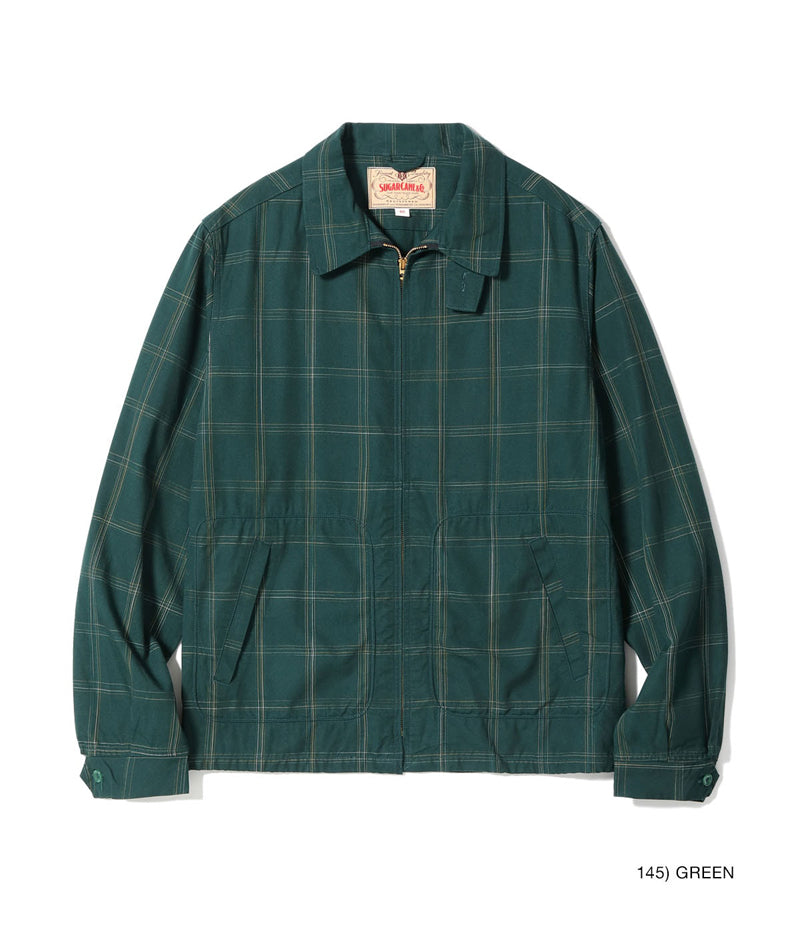 SC15842 / SUGAR CANE RAYON COTTON GABARDINE CHECK SPORTS JACKET
