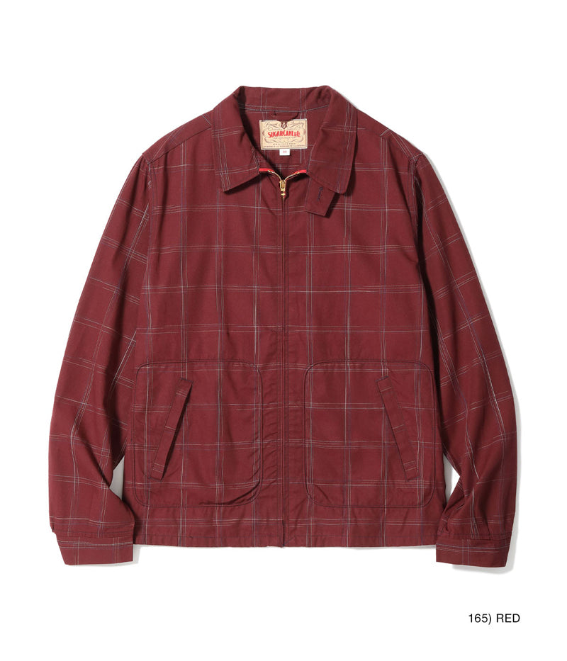 SC15842 / SUGAR CANE RAYON COTTON GABARDINE CHECK SPORTS JACKET