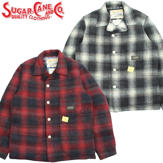 SC15843 / SUGARCANE COTTON CHECK × JACQUARD WORK COAT