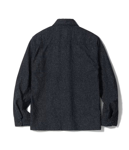 SC16054 / SUGAR CANE FICTION ROMANCE 10.5oz. INDIGO JACQUARD ZIP SHIRT