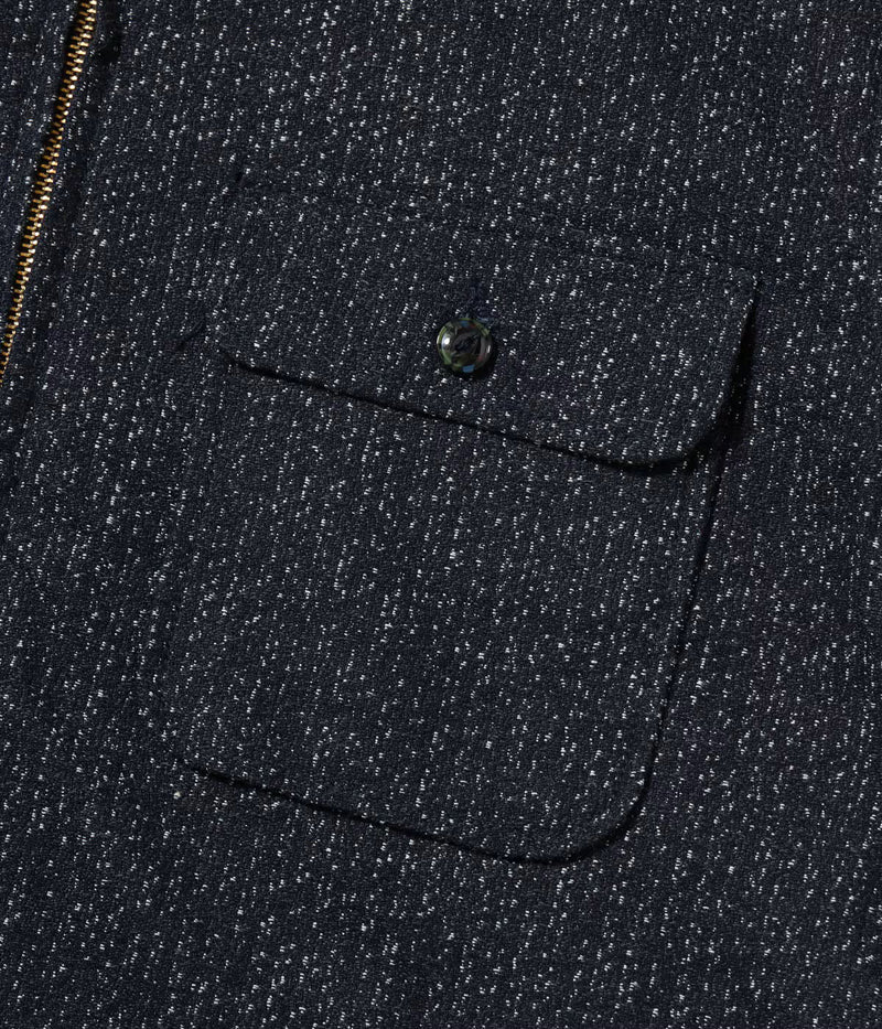 SC16054 / SUGAR CANE FICTION ROMANCE 10.5oz. INDIGO JACQUARD ZIP SHIRT