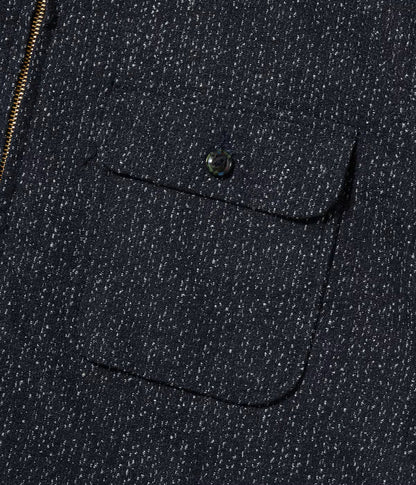 SC16054 / SUGAR CANE FICTION ROMANCE 10.5oz. INDIGO JACQUARD ZIP SHIRT