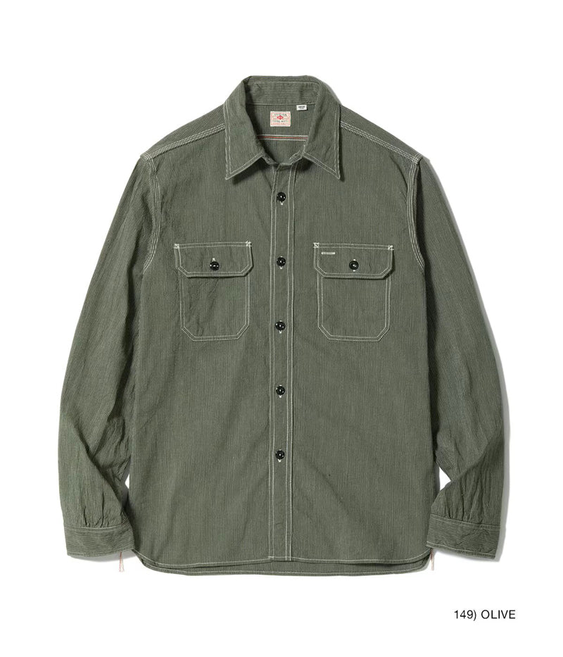 SC25511 / SUGARCANE Jean Cord Work Shirt (Long Sleeve)