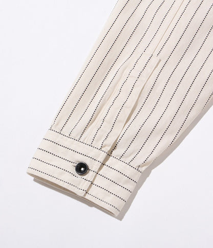 SC27076 / SUGAR CANE FICTION ROMANCE 8.5oz. WHITE WABASH STRIPE WORK SHIRT (LONG SLEEVE)