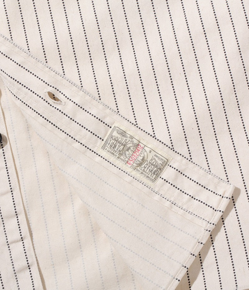 SC27076 / SUGAR CANE FICTION ROMANCE 8.5oz. WHITE WABASH STRIPE WORK SHIRT (LONG SLEEVE)