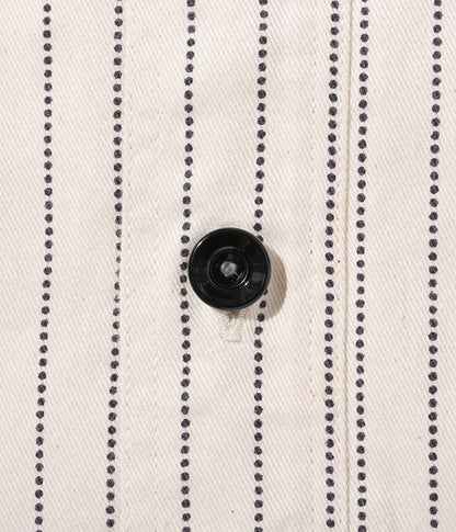SC27076 / SUGAR CANE FICTION ROMANCE 8.5oz. WHITE WABASH STRIPE WORK SHIRT (LONG SLEEVE)