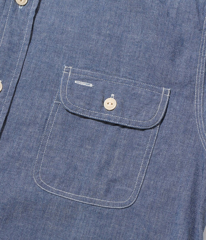 SC27850 / SUGAR CANE BLUE CHAMBRAY WORK SHIRT (LONG SLEEVE)