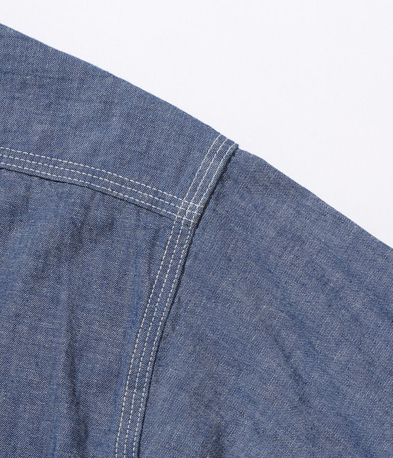 SC27850 / SUGAR CANE BLUE CHAMBRAY WORK SHIRT (LONG SLEEVE)