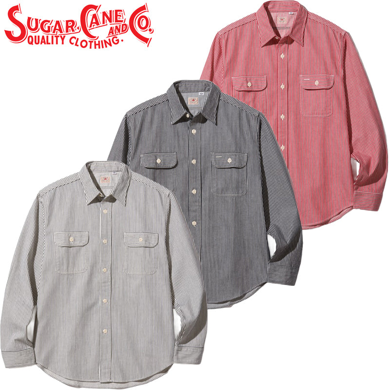 SC27853 / SUGARCANE HICKORY STRIPE WORK SHIRT