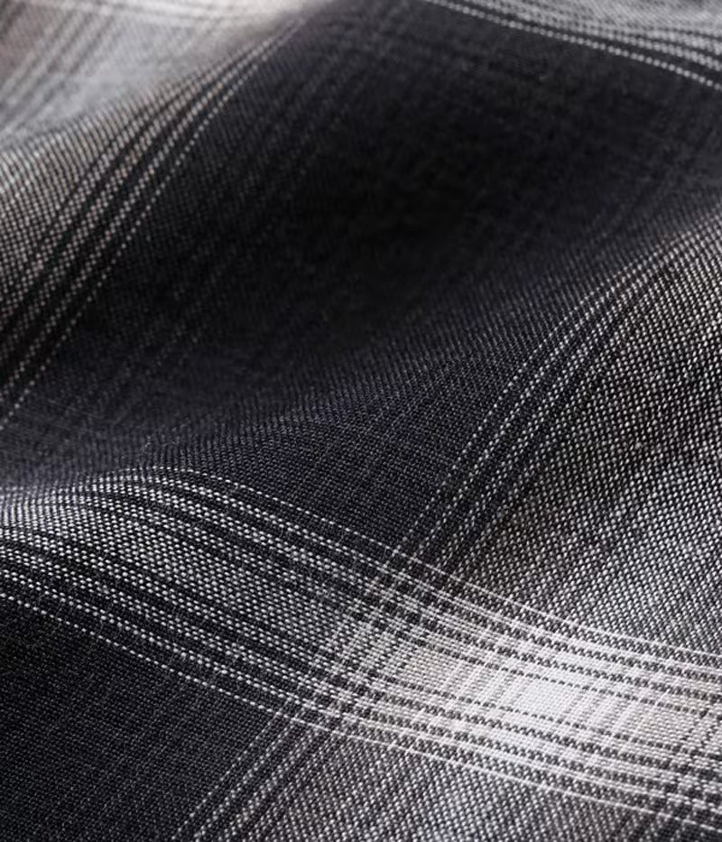 SC29120 / SUGAR CANE RAYON OMBRE CHECK OPEN SHIRT