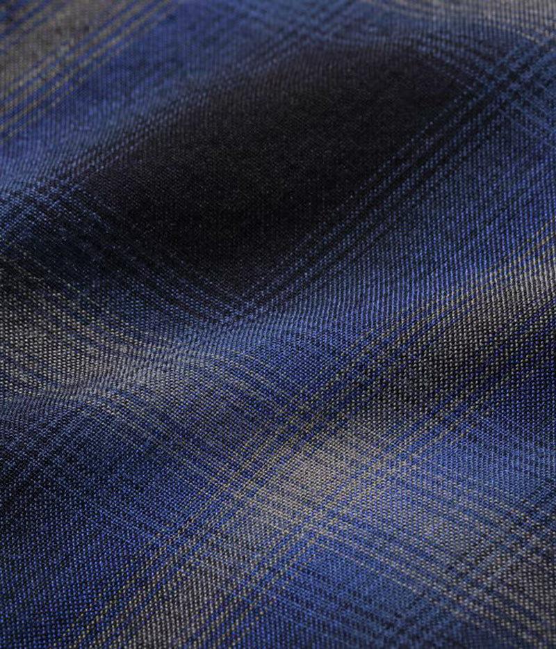 SC29120 / SUGAR CANE RAYON OMBRE CHECK OPEN SHIRT