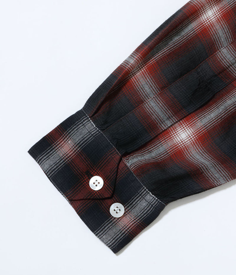 SC29120 / SUGAR CANE RAYON OMBRE CHECK OPEN SHIRT
