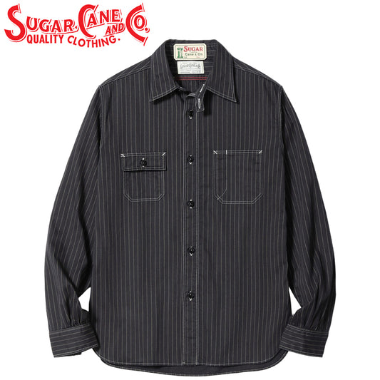 SC29585 / SUGAR CANE FICTION ROMANCE 8.5oz. BLACK WABASH STRIPE WORK SHIRT