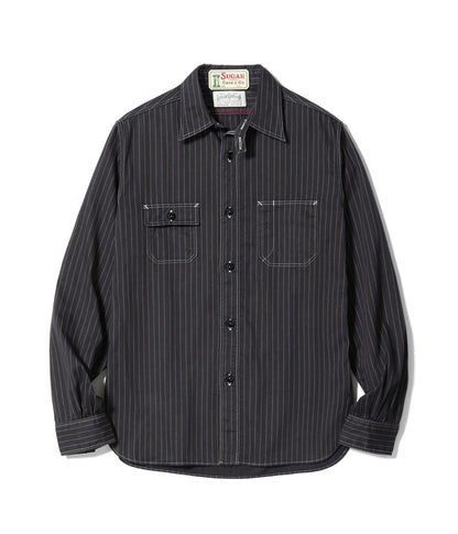 SC29585 / SUGAR CANE FICTION ROMANCE 8.5oz. BLACK WABASH STRIPE WORK SHIRT