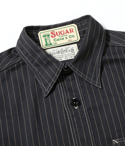 SC29585 / SUGAR CANE FICTION ROMANCE 8.5oz. BLACK WABASH STRIPE WORK SHIRT