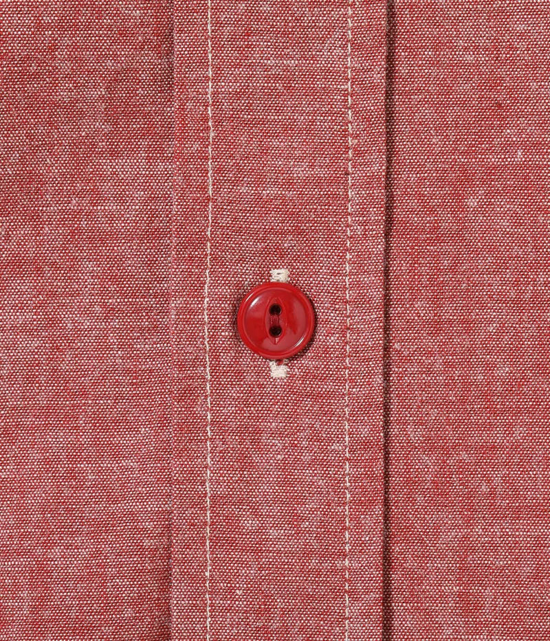 SC29682 / SUGAR CANE RED CHAMBRAY WORK SHIRT (LONG SLEEVE)