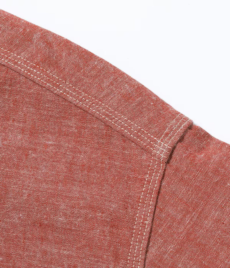SC29682 / SUGAR CANE RED CHAMBRAY WORK SHIRT (LONG SLEEVE)