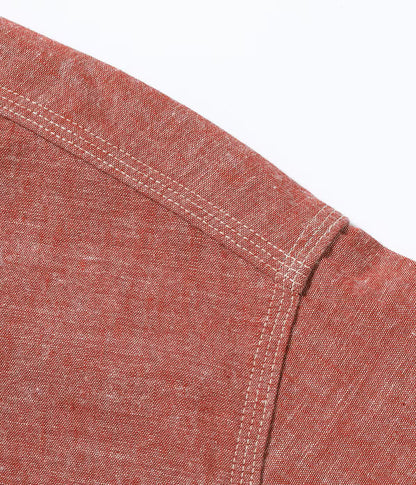 SC29682 / SUGAR CANE RED CHAMBRAY WORK SHIRT (LONG SLEEVE)