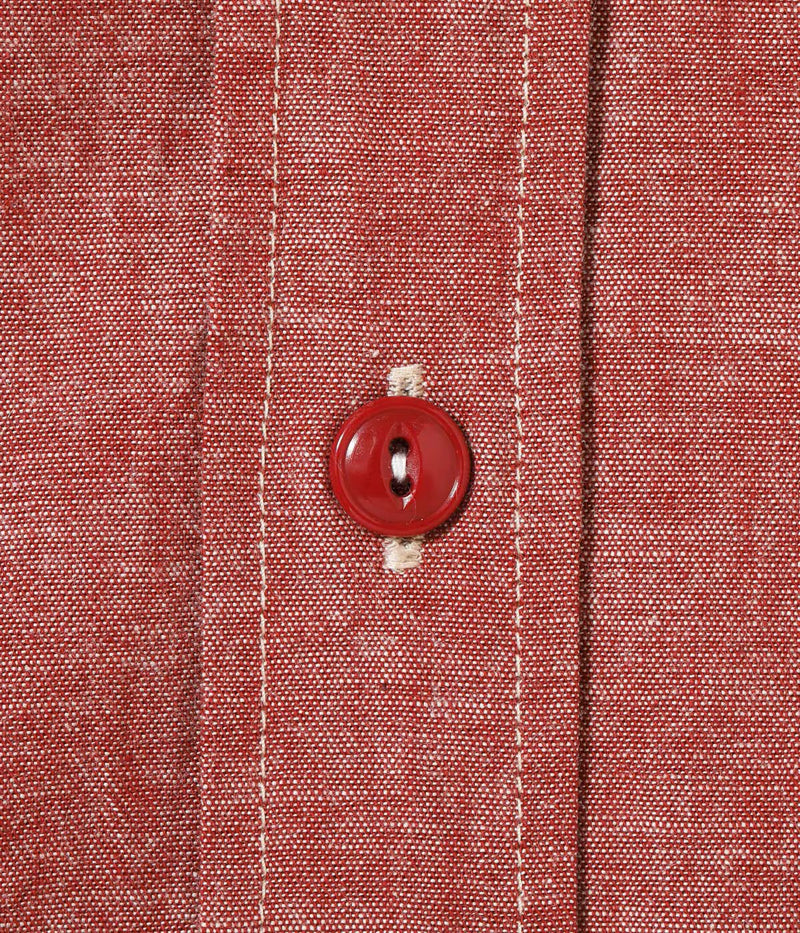 SC39703 / SUGAR CANE RED CHAMBRAY WORK SHIRT (SHORT SLEEVE)