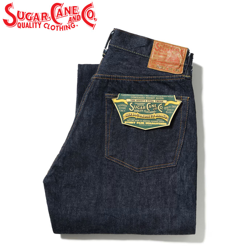 SC42025 / SUGAR CANE STANDARD DENIM 13oz. DENIM WAIST OVERALLS 2025 MODEL (WIDE LEG)