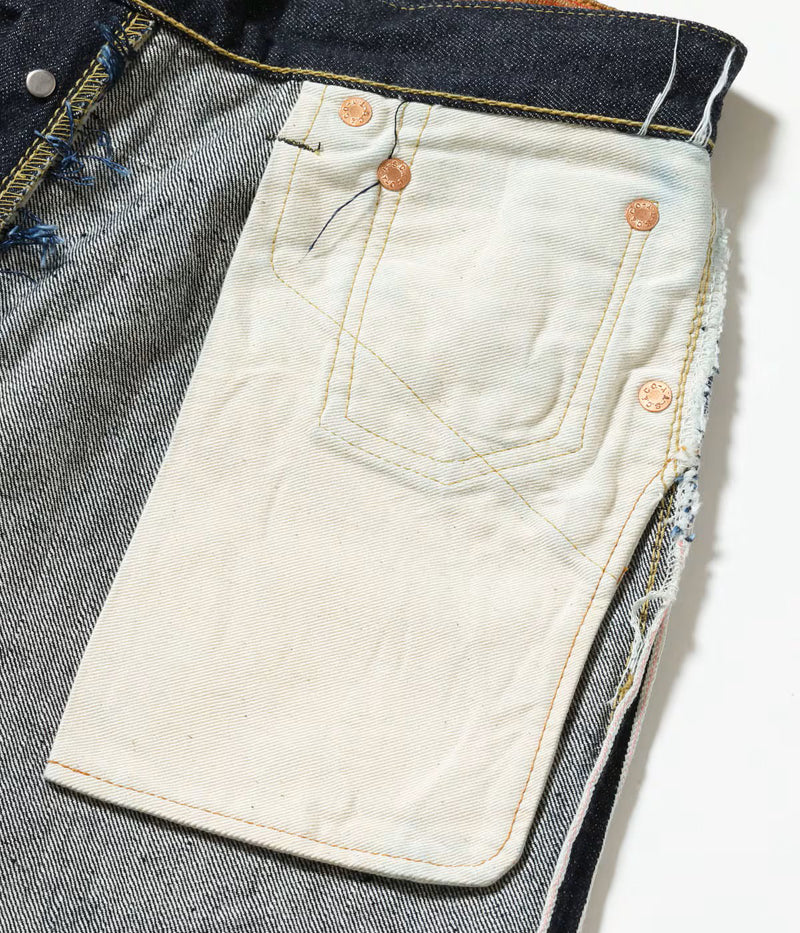 SC42025 / SUGAR CANE STANDARD DENIM 13oz. DENIM WAIST OVERALLS