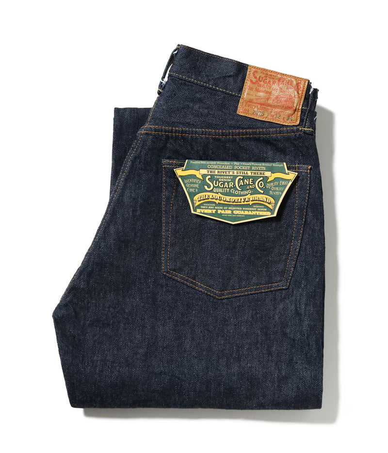 SC42025 / SUGAR CANE STANDARD DENIM 13oz. DENIM WAIST OVERALLS 2025 MODEL (WIDE LEG)