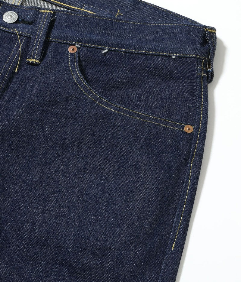 SC49005 / SUGAR CANE Super “Denim” Collectibles #05 14.25oz. BLUE DENIM WAIST OVERALLS “1942” MODEL