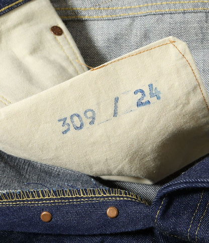 SC49005 / SUGAR CANE Super “Denim” Collectibles #05 14.25oz. BLUE DENIM WAIST OVERALLS “1942” MODEL