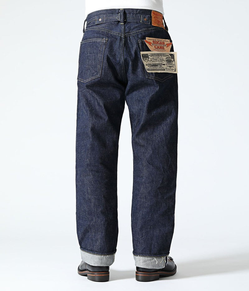 SC49005 / SUGAR CANE Super “Denim” Collectibles #05 14.25oz. BLUE DENIM WAIST OVERALLS “1942” MODEL