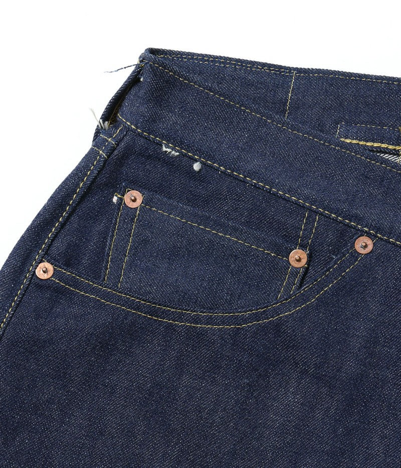 SC49005 / SUGAR CANE Super “Denim” Collectibles #05 14.25oz. BLUE DENIM WAIST OVERALLS “1942” MODEL