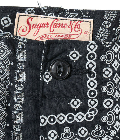 SC52537 / SUGAR CANE NATIVE AMERICAN BANDANA PATCHWORK PRINT WORK SHORTS