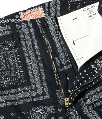 SC52537 / SUGAR CANE NATIVE AMERICAN BANDANA PATCHWORK PRINT WORK SHORTS