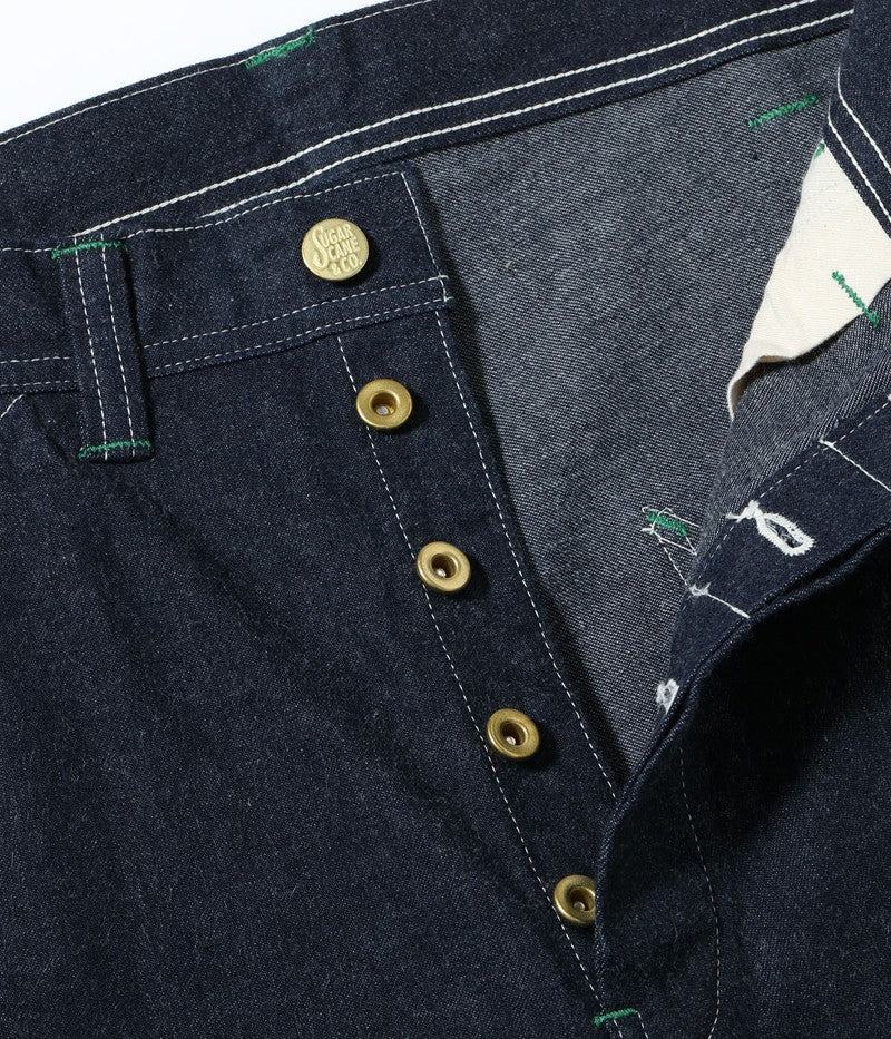 SC52565 / SUGAR CANE 11oz. BLUE DENIM WORK SHORTS