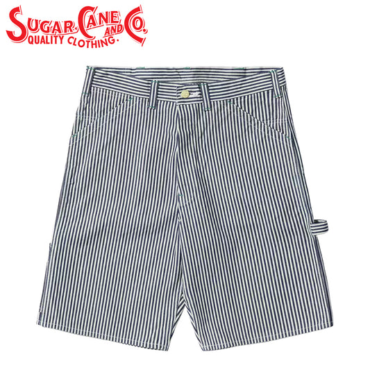 SC52566 / SUGAR CANE 11oz. HICKORY STRIPE WORK SHORTS