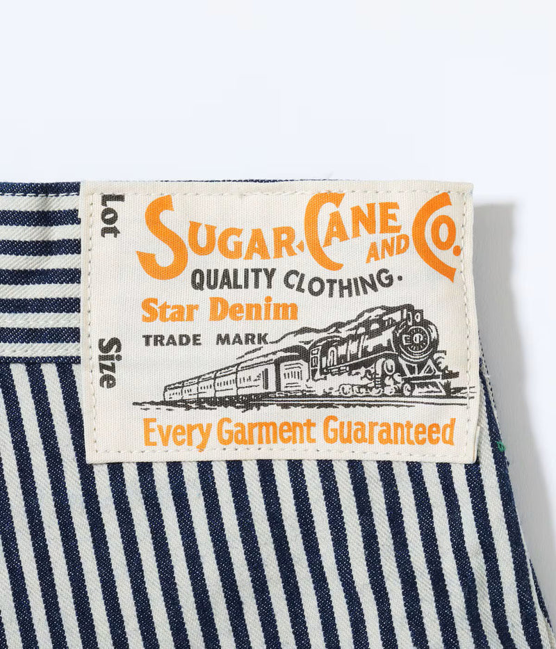 SC52566 / SUGAR CANE 11oz. HICKORY STRIPE WORK SHORTS