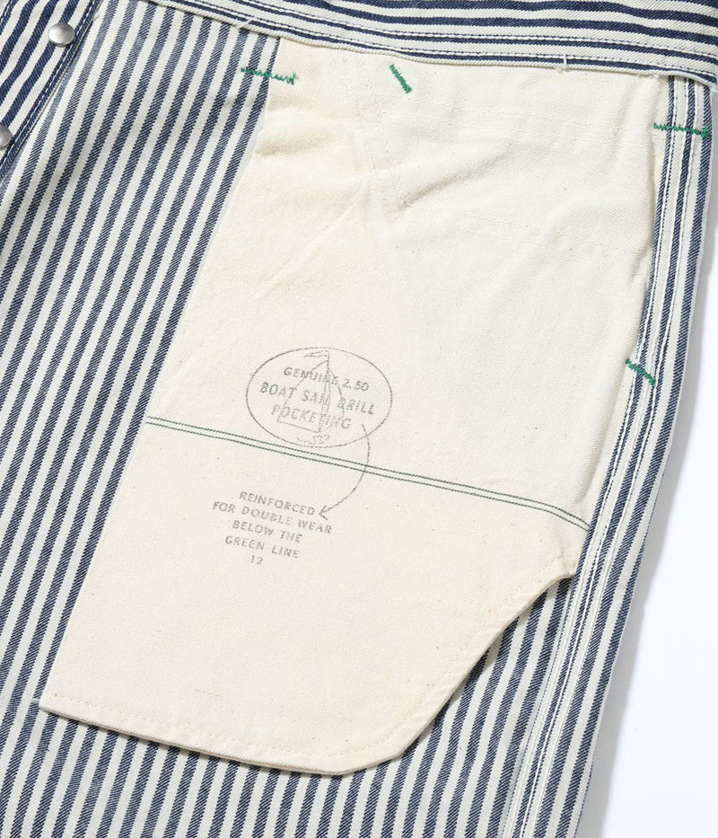 SC52566 / SUGAR CANE 11oz. HICKORY STRIPE WORK SHORTS