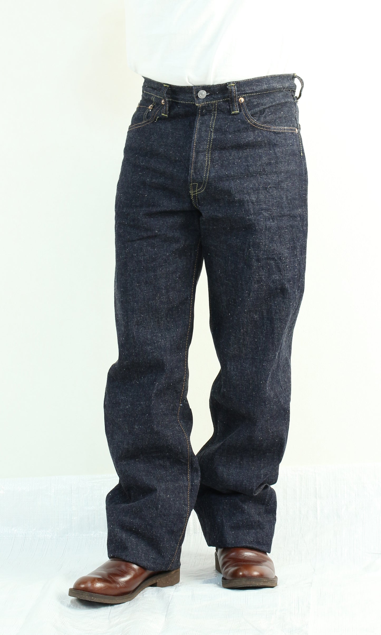 The Strike Gold SG1002 Origin Series low-tension neppy blend 14oz selvedge Jeans- Loose Straight