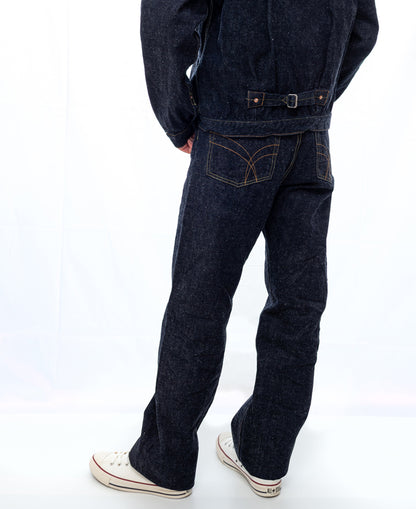 The Strike Gold SG1002 Origin Series low-tension neppy blend 14oz selvedge Jeans- Loose Straight