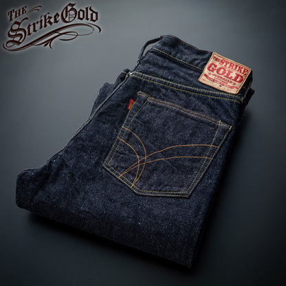 The Strike Gold SG1002 Origin Series low-tension neppy blend 14oz selvedge Jeans- Loose Straight