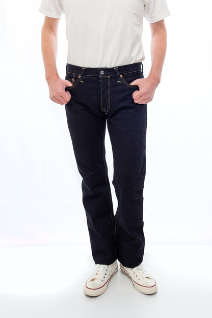 The Strike Gold SG5005ID Classic Double-Indigo Series 15oz Slub Selvedge Jeans - Stylish Straight