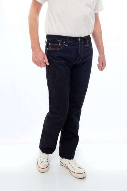 The Strike Gold SG5005ID Classic Double-Indigo Series 15oz Slub Selvedge Jeans - Stylish Straight