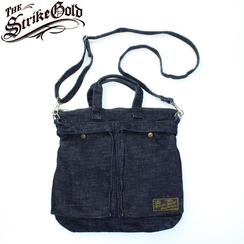 SGA2403 / The Strike Gold 15oz Original Selvedge Denim Small Helmet Bag