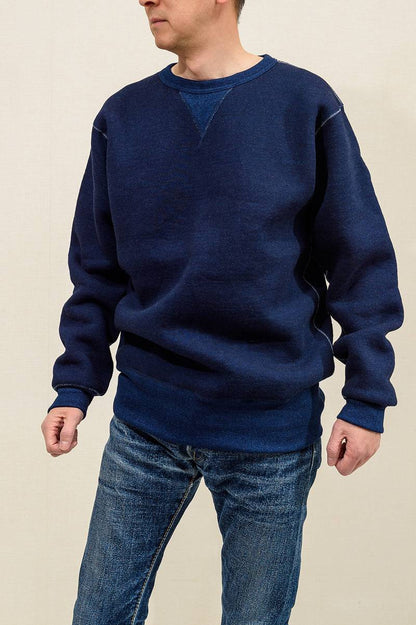 SGC2401 / The Strike Gold Indigo yarn dyed LoopWheel Sweat Shirt