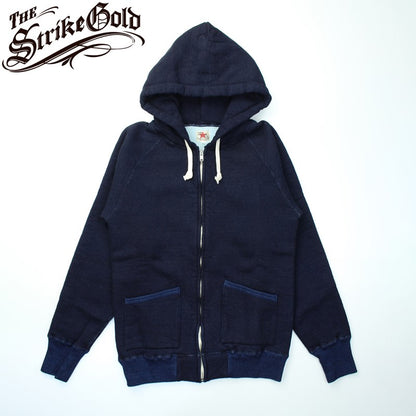 SGC2402 / The Strike Gold Indigo yarn dyed LoopWheel Full Zip Sweat Parka Hoodie