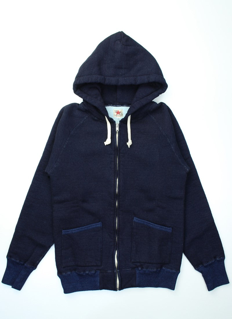 SGC2402 / The Strike Gold Indigo yarn dyed LoopWheel Full Zip Sweat Parka Hoodie