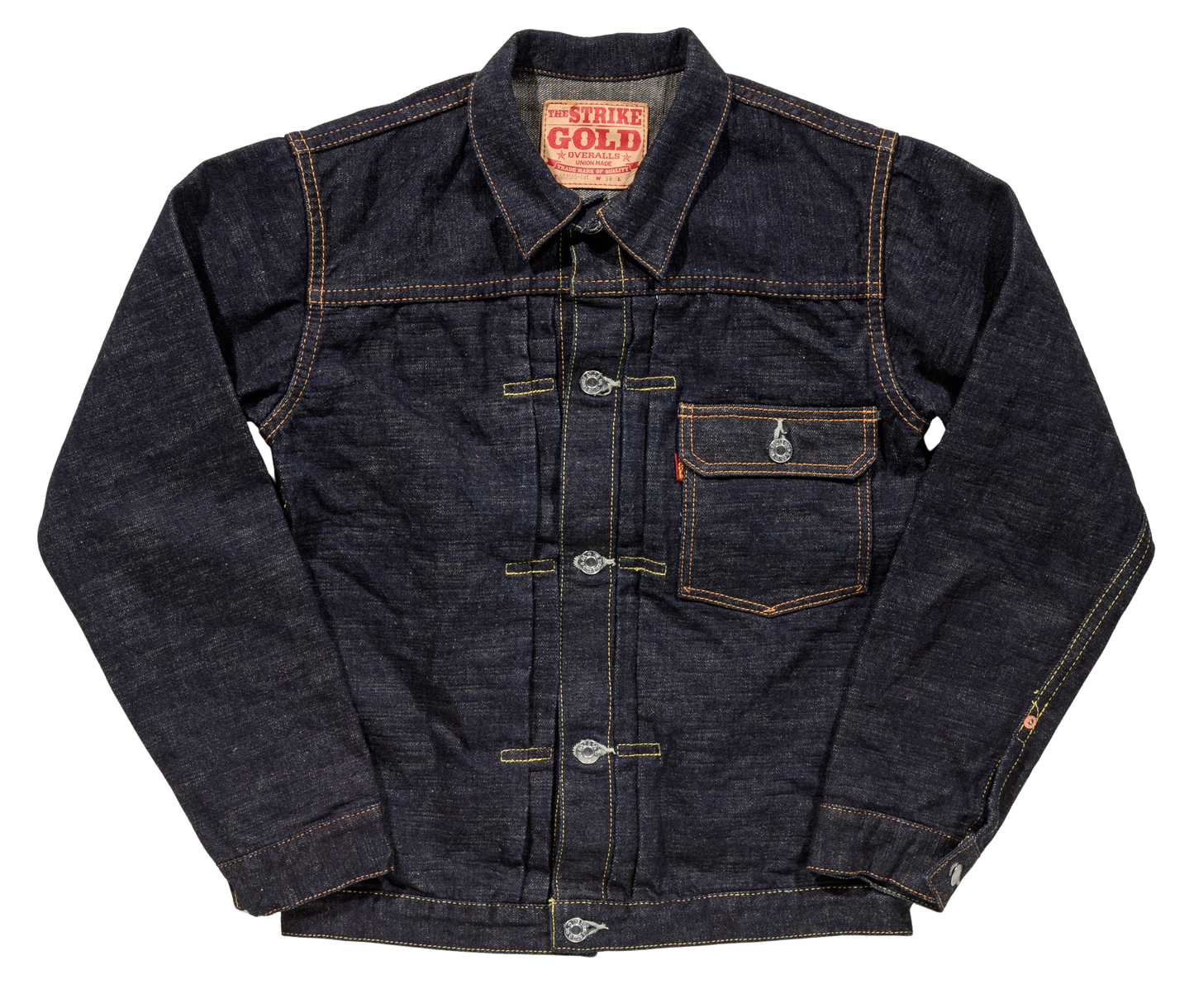 SGJ50S-1st / The Strike Gold Classic Series Right-Twill 15oz Gray Slubby Selvedge Denim 50s Denim Jacket 1st-type Later