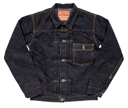 SGJ50S-1st / The Strike Gold Classic Series Right-Twill 15oz Gray Slubby Selvedge Denim 50s Denim Jacket 1st-type Later
